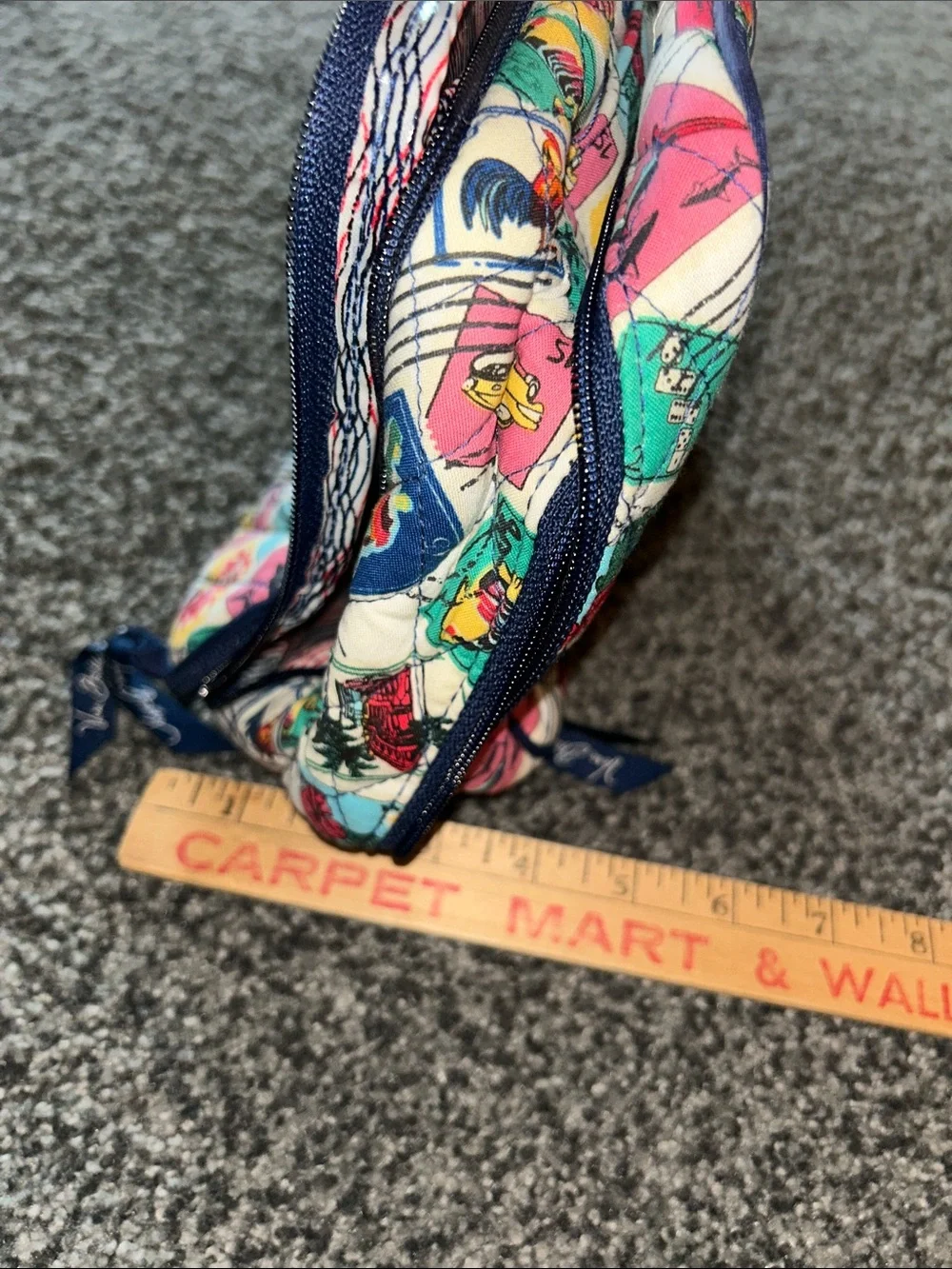 Vera Bradley Quilted Cosmetic Case in Colorful Stamp Print